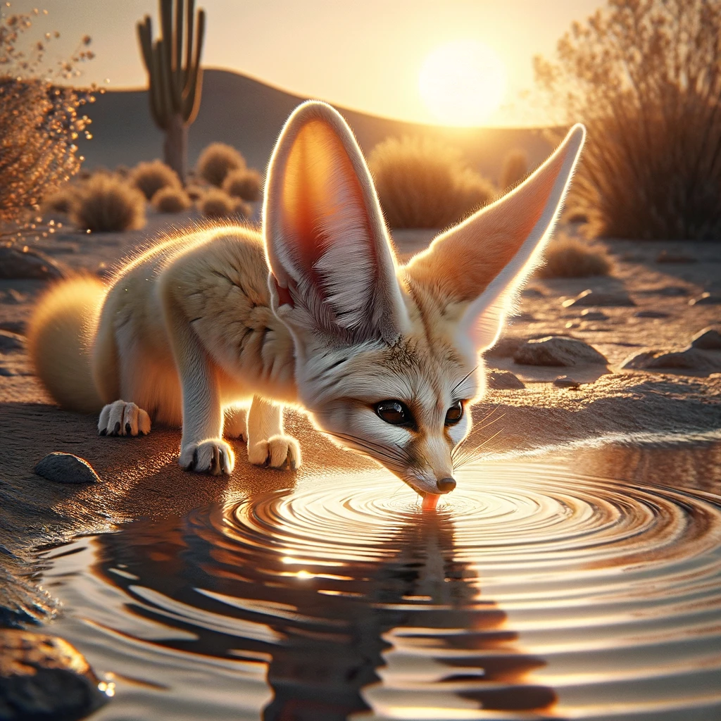 Fennec fox Water Intake