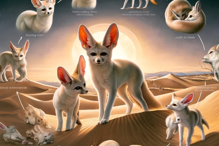 Fennec Fox Lifecycle and Reproductive Behaviors in Desert Habitat